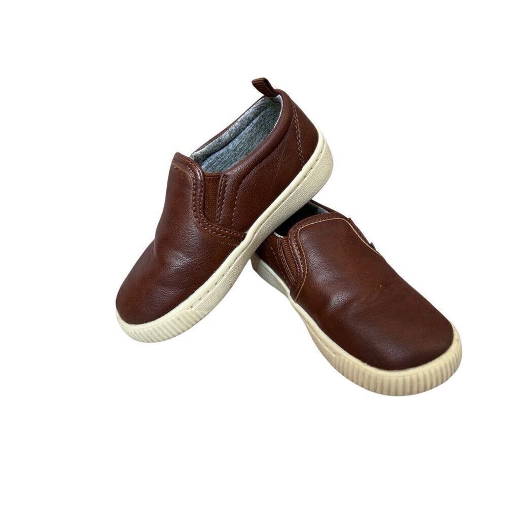 Carter's Unisex Monster Slip On Shoe Ricky Sneaker Brown Toddler 8M Faux Leather